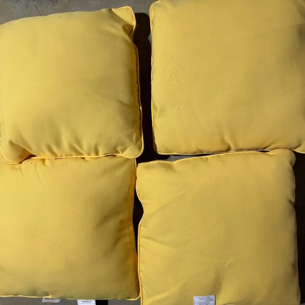 16x16 square yellow Improovements pillows indoor/outdoor never used nwot clean